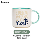 Fabricant de tasses à café nordiques en céramique personnalisées en porcelaine avec logo animal chat, faites à la main, écologiques et sans danger pour les aliments, cadeau pour enfants