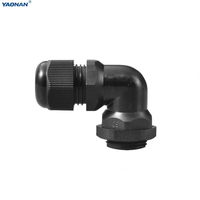 Passe-câble coudé en nylon IP68 étanche à 90 degrés avec décharge de tension PA6, connecteur de câblage électrique fileté PG M NPT