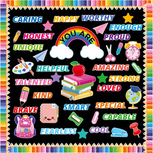Ensemble de décorations pour tableau d'affichage, autocollants muraux motivants en papier pour tableau d'affichage scolaire - Product Image 5