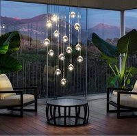 Lustre LED moderne effet météore, lampe en cristal cerisier américain, grande suspension pour escalier duplex, luminaire suspendu pour maison et hôtel