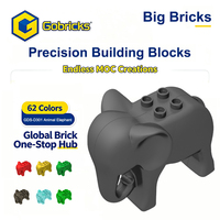 Gobricks GDS-D301 Vente en gros Série Animaux Grandes Briques Éléphant femelle asiatique 4 trous Grandes pièces de construction