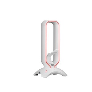 soporte - soporte para auriculares con hub <b>usb</b> 3.0 de 2 puertos y bungee para <b>mouse</b> con iluminacin led en color blanco.* - Product Image 1