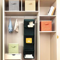 Lot de 4 paniers de rangement pliables en tissu de 10,5 pouces avec poignées pour organiser les étagères, les armoires, les bijoux et les outils