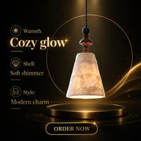 Lampe suspendue en bois, luminaire suspendu en forme de coquille, douille E27, lampe d'ambiance chaude pour chambre à coucher, salle à manger