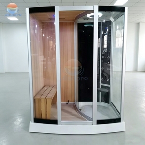 Salle <span class=keywords><strong>de</strong></span> sauna électrique moderne <span class=keywords><strong>de</strong></span> luxe, style Dubaï, en <span class=keywords><strong>bois</strong></span> <span class=keywords><strong>de</strong></span> pin massif blanc, combinaison <span class=keywords><strong>de</strong></span> douche infrarouge et vapeur humide - Product Image 5