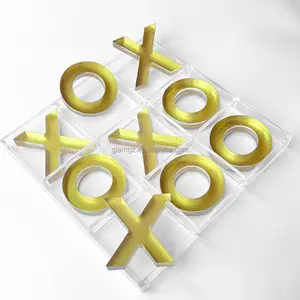 SET Catur MODERN Kustom LUCITE TABLE X O SET Permainan ACRYLIC TIC TAC TOE untuk Rumah