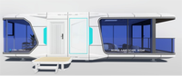 Cabine mobile intelligente préfabriquée modulaire de luxe de conception moderne, capsule amovible, appartement, chambre à coucher extérieure