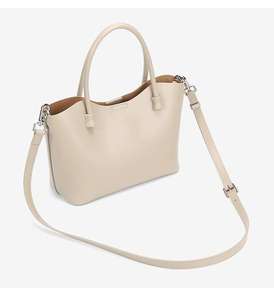 Bolso de Mano de Cuero Genuino para Mujer, Diseño Simple y Personalizado, Cierre de Cremallera de Alta Calidad, Bolso Tote Portátil de Gran Capacidad - Product Image 1