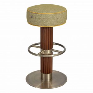 <span class=keywords><strong>Tabouret</strong></span> <span class=keywords><strong>de</strong></span> <span class=keywords><strong>bar</strong></span> <span class=keywords><strong>de</strong></span> style nordique avec coussin rond en cuir, dossier en <span class=keywords><strong>rotin</strong></span>, détails en laiton, base en cuir véritable pour café-<span class=keywords><strong>bar</strong></span> - Product Image 2
