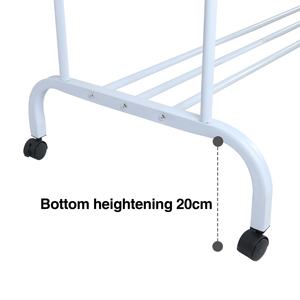 <span class=keywords><strong>Porte</strong></span>-vêtements en métal à double poteau, support de rangement pour vêtements sur pied, pour magasins de vêtements, simple, avec roulettes, pour l'intérieur - Product Image 4