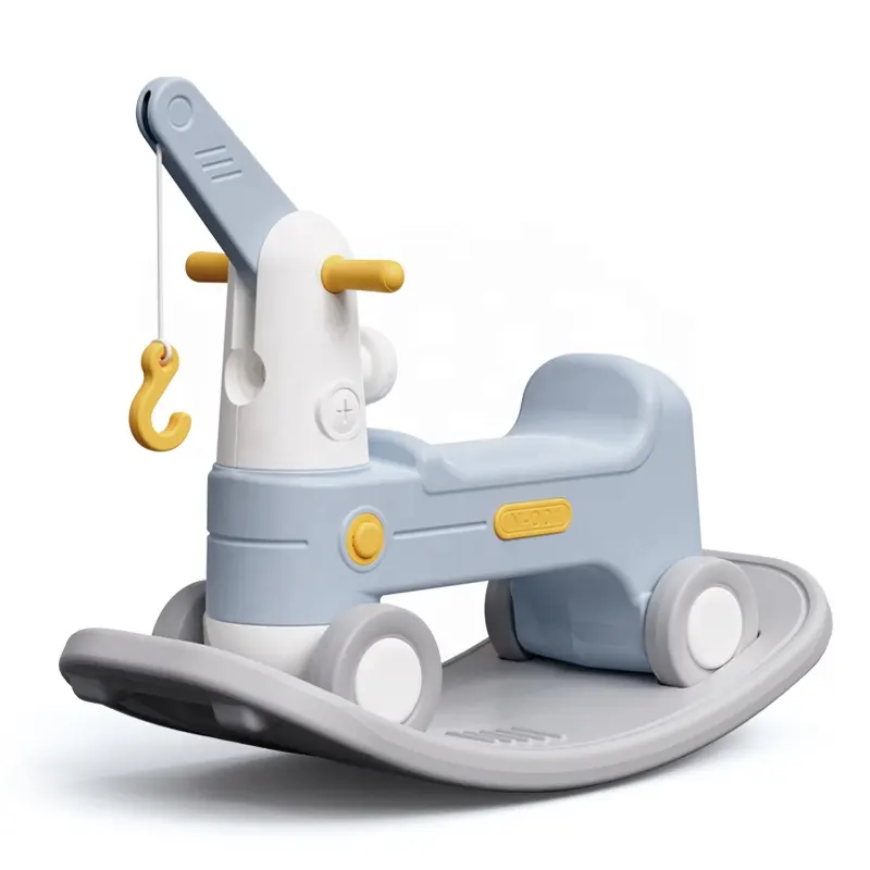 QS fabrika doğrudan yürümeye başlayan salıncak sallanan sandalye at vinç 4 tekerlekler 2 In 1 sürgülü denge araç oyuncaklar çocuklar için araba binmek
