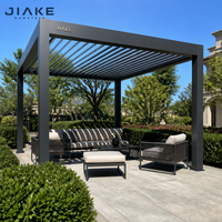 Pergola extérieure en aluminium Jiake avec toit à lames motorisé, inspirée de la nature, écologique, pour jardin, patio, villa, CE SGS OEM