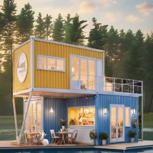 Модульный контейнерный дом из гофрированной стали, сертифицированный CE, двухэтажный, для кафе, отелей и вилл - Product Image 3