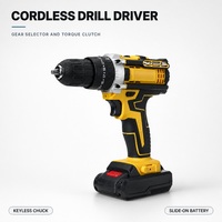 Tournevis électrique professionnel sans fil 21V au lithium-ion, à deux vitesses, réversible, avec mandrin à trois griffes - Personnalisable OEM