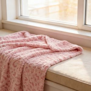 بطانية منسوجة من البوليستر بنقشة الفهد الوردية الأنيقة، ناعمة ودافئة ومريحة، بطانية فرو صناعي للديكور المنزلي لجميع المواسم، مخصصة حسب الطلب - Product Image 6