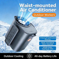 Ventilateur portable OEM ODM à fixation sur la taille, électrique, à clipser, pour extérieur, haute puissance de ventilation, rechargeable, batterie ultra-longue durée