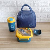 Ensemble de récipients de stockage d'aliments en plastique Boîte à lunch scolaire écologique pour enfants avec sac et bouteille d'eau