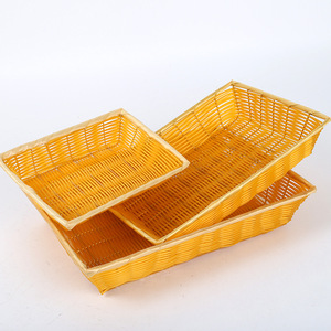 Panier à pain en plastique tressé 30x20x7cm, panier de présentation durable pour fruits et légumes, pour supermarchés et hôtels - Product Image 4