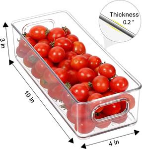 6Pcs Set Clear Stackable Eco-friendly Plastic Food Storage Bins Freshness Preservation for Fridge <b>Kitchen</b> <b>Pantry</b> BPA Free - Product Image 2