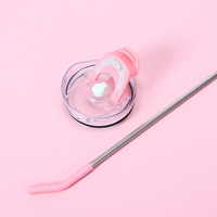 Gobelet isotherme RTS 40oz rose avec poignée et paille, en acier inoxydable 304, anti-fuite, pour femme