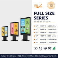 Affichage publicitaire extérieur 43 49 55 65 75 pouces 2000 Nits 2k IP65, Totem numérique sur pied, Kiosque numérique extérieur, Écran tactile