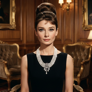 Collar de Perlas Reales de Lujo al por Mayor, Estilo Audrey Hepburn, Joyería Elegante para Novias, Bodas, Galas y Fiestas Nocturnas - Product Image 1