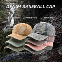 Gorra de Béisbol Personalizada, Estilo Vintage, Lavada, Desgastada, con Cierre a Presión, Bordada a Mano, con Logotipo Deportivo, Estilo Urbano