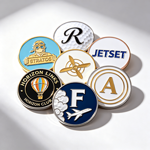 Marcatori per Palline da Golf Personalizzati dai Produttori, Aspetto Ottone, Magnetici, con Clip per Cappello, Stile Pebble Beach - Product Image 3