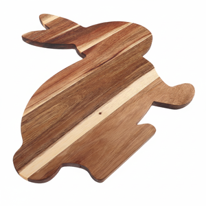 Tabla de charcutería de madera de acacia con forma de conejo única, tabla de cortar y cortar de alta calidad, plato de servicio elegante para uso en la cocina - Product Image 1