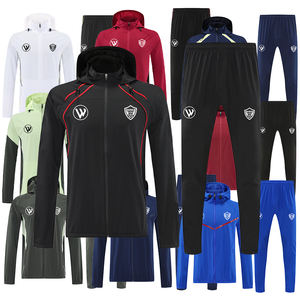Chaqueta de fútbol de manga larga para hombre con capucha Chaqueta de entrenamiento de fútbol Chaqueta de fútbol con cremallera completa Calidad de Tailandia - Product Image 6