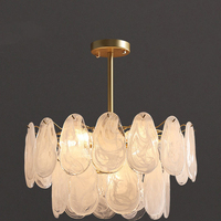 Lustre moderne créatif en verre nuageux, luminaire suspendu pour plafond, 3 niveaux, rond, en verre cristal