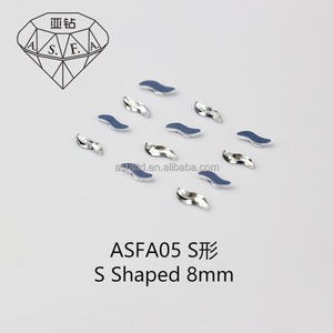 Cristales de Estrás Termoadhesivos en Forma de S ASFA05 de 8.0MM, ss6 y SS10, para Aplicar con Máquina de Termoadhesión, Cristal AB - Product Image 2