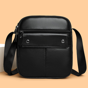 Sac bandoulière en cuir véritable Crazy Horse pour homme, sac messager de créateur en cuir, sac à bandoulière en cuir véritable - Product Image 6