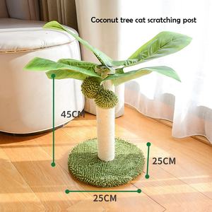 Arbre à chat pour chats d'intérieur 2 en 1 avec poteau à gratter en sisal, condo en peluche, trou pour souris, hamac, perchoir, jouet à balle pour petits animaux - Product Image 2