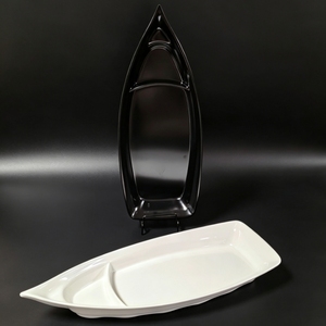 Assiette de service unique <span class=keywords><strong>en</strong></span> mélamine <span class=keywords><strong>en</strong></span> forme de <span class=keywords><strong>bateau</strong></span>, multi-compartiments, avec logo personnalisé <span class=keywords><strong>pour</strong></span> la restauration, les restaurants et la <span class=keywords><strong>vaisselle</strong></span> d'hôtel - Product Image 4