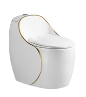 WC monobloc en céramique coloré en forme d'œuf, chasse d'eau par siphon, sortie S-trap 250/300mm, sortie P-trap 180mm, pour salle de bain