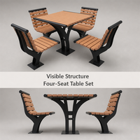 Ensemble de table et de chaises de patio, meubles de salle à manger d'extérieur, résistant aux intempéries, sans entretien, qualité commerciale, pour la cour