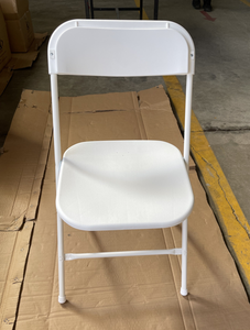 Venta al por mayor de peso ligero portátil al aire libre alquiler banquete boda fiesta plástico blanco sillas plegables - Product Image 5
