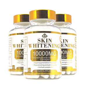 Complément alimentaire extra fort 10000 mg de L-glutathion, collagène et vitamine C, éclaircissant pour la peau, antioxydant pour femmes, 60 capsules - Product Image 1