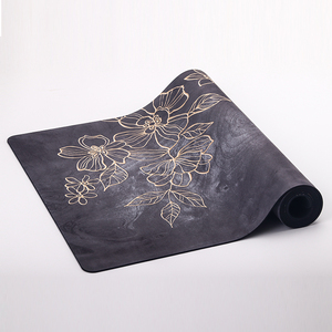 Tapis de yoga en daim et caoutchouc imprimé antidérapant, écologique, nouveau design personnalisé, 96 cm, avec sac de transport, pliable, épaisseur personnalisée - Product Image 1
