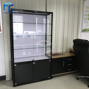 High Class Led Chiếu Sáng Có Thể Khóa KHUNG NHÔM Phong Cách Bằng Gỗ Màu <span class=keywords><strong>Glass</strong></span> Wall Showcase/<span class=keywords><strong>Glass</strong></span> Wall <span class=keywords><strong>Display</strong></span> <span class=keywords><strong>Case</strong></span> - Product Image 3