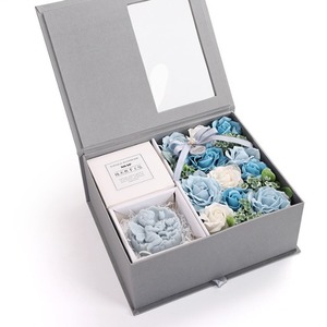 Fleurs artificielles pour le réveillon du Nouvel An, coffret cadeau rose pour petite amie, fleurs éternelles, savon en forme de fleurs, ensemble pour la Saint-Valentin - Product Image 3
