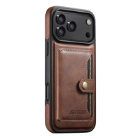Étui de téléphone SUTENI pour iPhone 18 Pro Max avec recharge sans fil, bouton magnétique, porte-cartes, support, portefeuille 2-en-1, compatible avec les modèles 17, 16 Plus, 15, 14, 13, 12