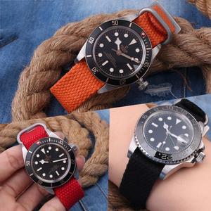 Bracelets de <span class=keywords><strong>montre</strong></span> tressés en <span class=keywords><strong>coton</strong></span>, chanvre et nylon de luxe, 20/22 mm, boucle en acier inoxydable, <span class=keywords><strong>bracelet</strong></span> de remplacement en nylon tissé - Product Image 3