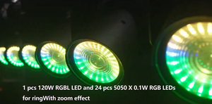 Projecteur LED mobile haute performance 150W RGBL avec <span class=keywords><strong>correction</strong></span> 16 bits pour DJ, club, scène, soirée, événement - Product Image 4