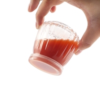 Bocal en verre de pouding vide de stockage de récipient de nourriture pour le yaourt de lait avec le chapeau en plastique