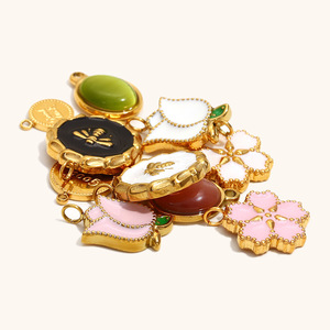 Europeo Americano 18K Rosa Flor Aceite Gotas Geométrica Abeja Acero Inoxidable Chapado <span class=keywords><strong>Lucky</strong></span> Marca Colgante Collares de Moda - Product Image 4