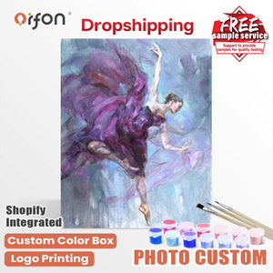 ORFON fai da te dipingi con i numeri per adulti bambini vestito viola Canvas Art Home Wall Decor pittura a olio con i numeri kit ballerina - Product Image 1