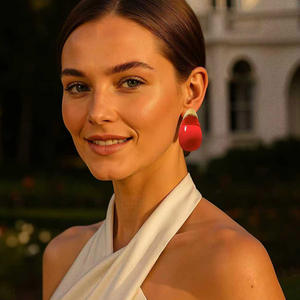 Fashion Transparent Multi-color <b>Resin</b> Water Drop <b>Earrings</b> for Women - Product Image 1