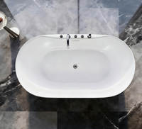 Baignoire autoportante en acrylique, design moderne, baignoire blanche autoportante, baignoire à remous